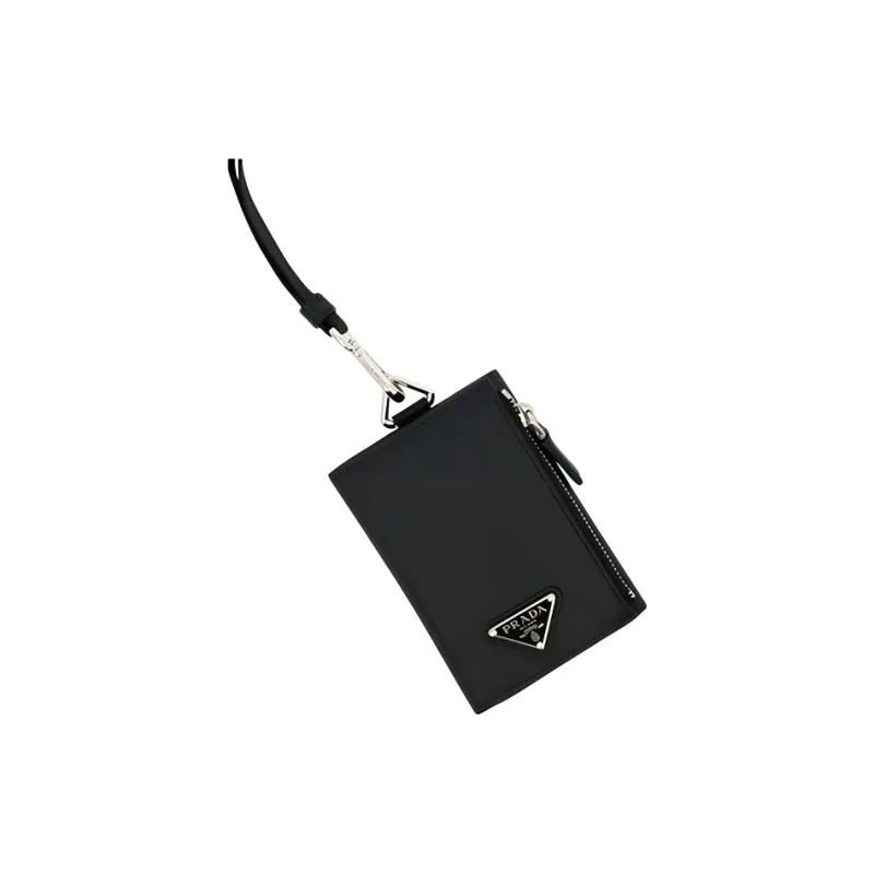 PRADA Cross-Stitch Leather Wallet Men's Black-2