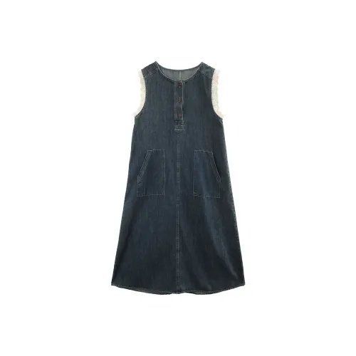 A Paradise For Awakening Sleeveless Dress Women's Denim Blue