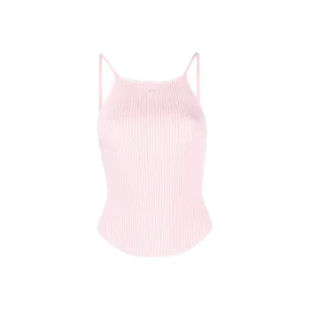 COURREGES Logo embroidered Ribbed Vest