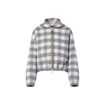 LOUIS VUITTON Double Face Check Zip Up Jacket