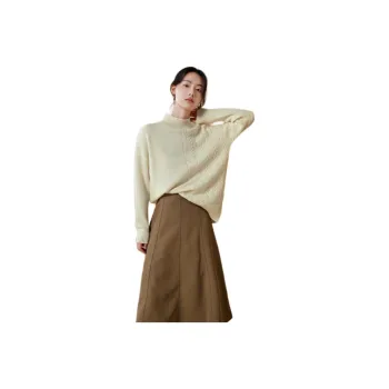 MIHUANG Cashmere Sweater Women's Raw White