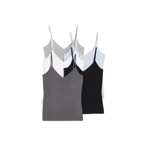 H&M Camisoles Women's 5 Pack Dark Gray+Light Blue+Gray+White+Black