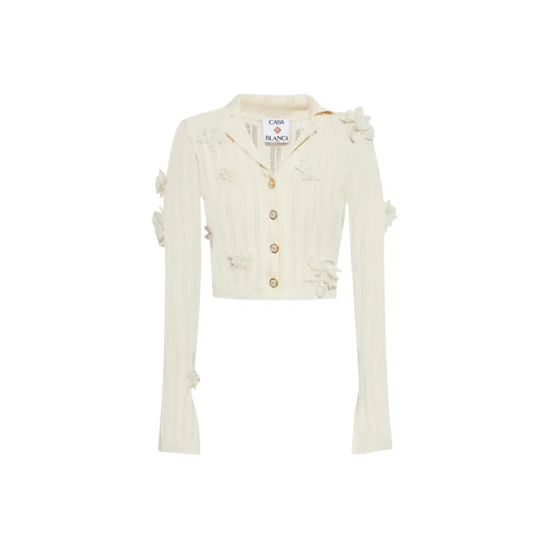 CASABLANCA Floral appliqué Top-0