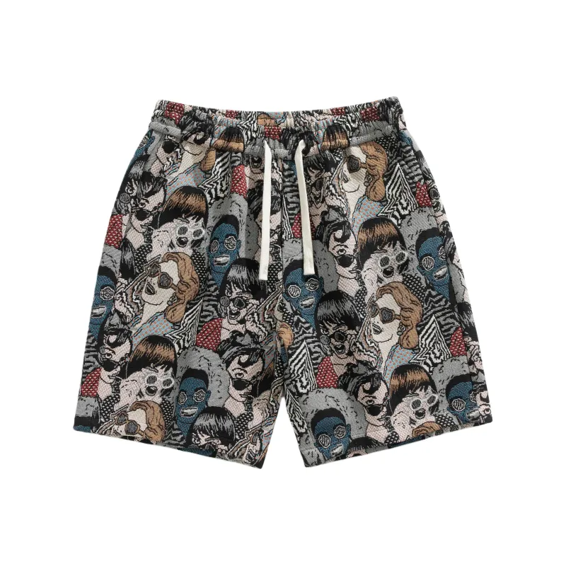 XAFB Casual Shorts Unisex Embroidery Figure-1
