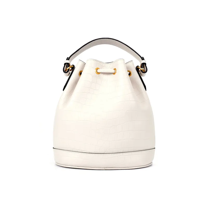 COURONNE Split Cow Leather Crossbody Bag Regular Women's Black/Ecru-8