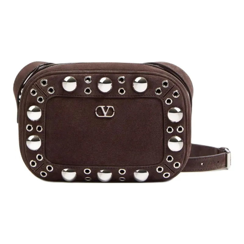 Valentino GARAVANI Suede Crossbody Bag, Shoulder Bag Men's Brown-0