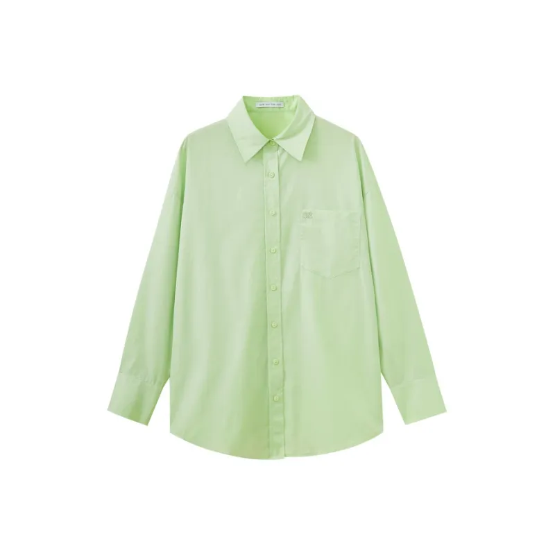 SHUIYUNJIAN Minimalist 100% Cotton Long Sleeved Shirt Women's-6