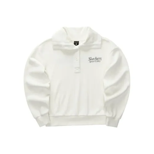 Skechers Colorful Sweatshirt Women's Marshmallow White