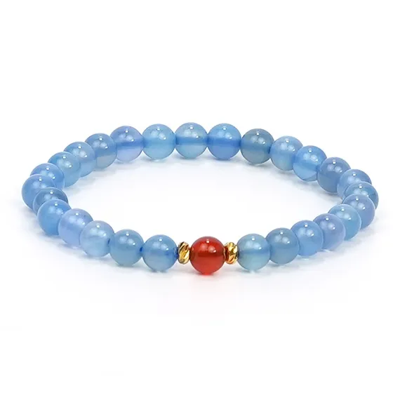 Cloudy Sky Chalcedony Bracelets Women's-0
