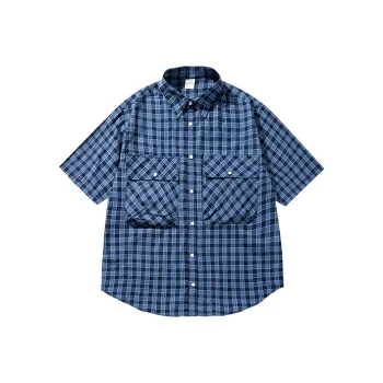 FAIRWHALE Shirt Unisex Blue Plaid