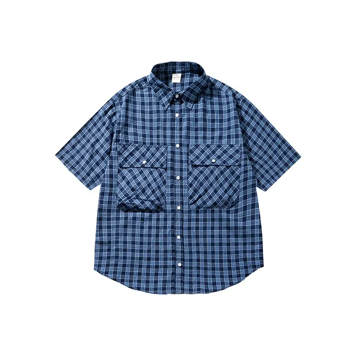 FAIRWHALE Shirt Unisex Blue Plaid-0