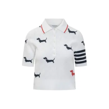 THOM BROWNE Hector Intarsia Polo Shirt