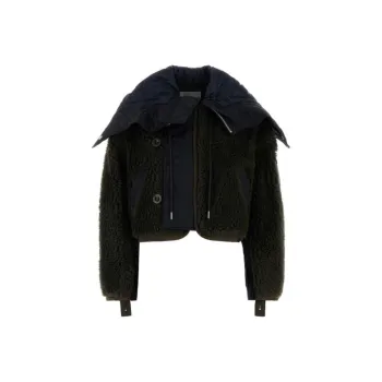 Sacai Teddy Shearling Zip Detailed Jacket