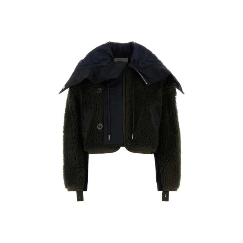 Sacai Teddy Shearling Zip Detailed Jacket-0