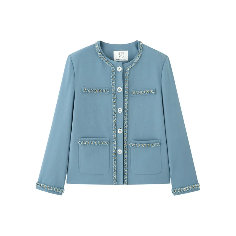 Luqingyi Jackets Coats Women's Blue-0