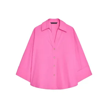 ZARA Shirt Women's Dark Purple Red