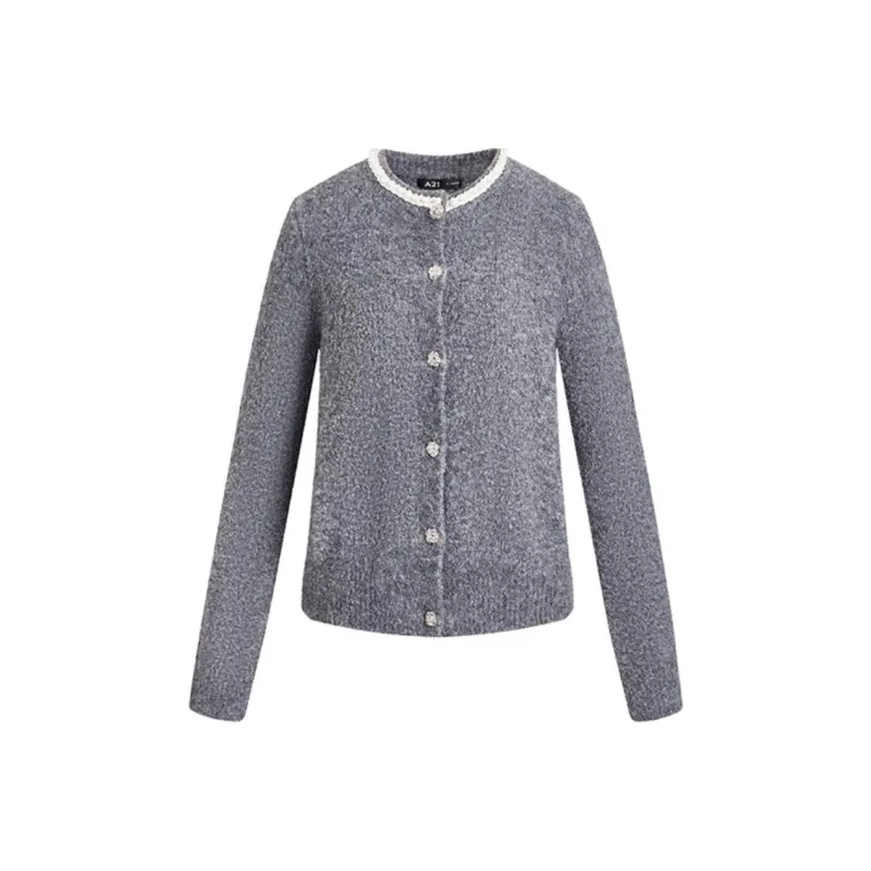 A21 Knitwear Women's Medium Heather Gray-0