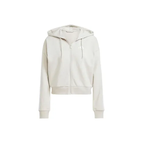 Adidas W 3S FT FZ HD Jacket Women's Wonder Bauxite Brown/White