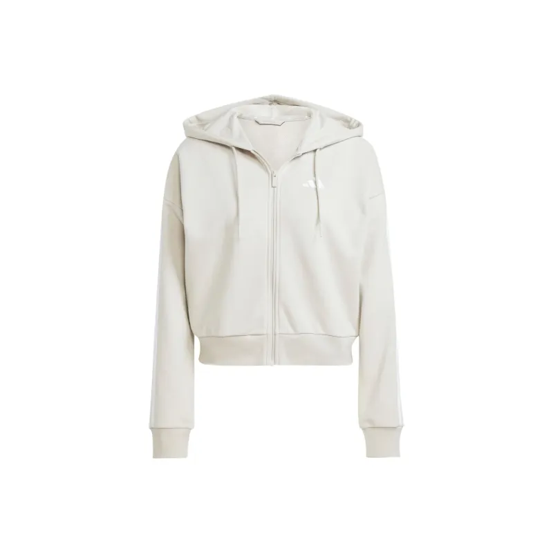 Adidas W 3S FT FZ HD Jacket Women's Wonder Bauxite Brown/White-0