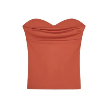 ZARA Strapless Top Women's Ochre Red