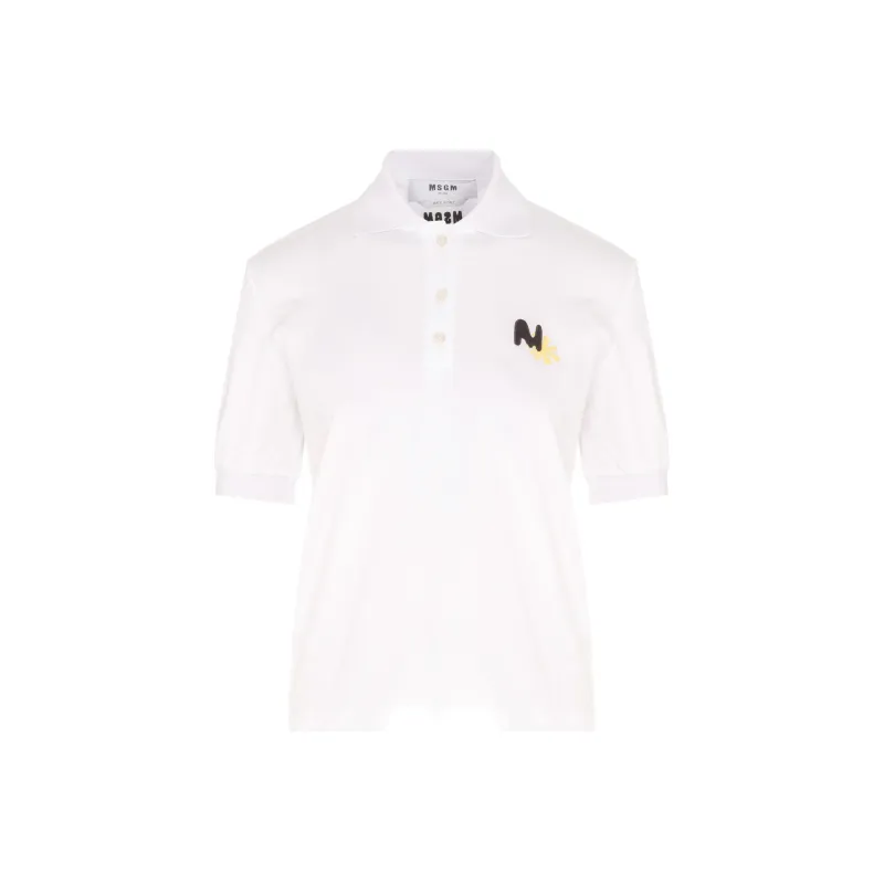 MSGM Sun embroidery Polo Top-0
