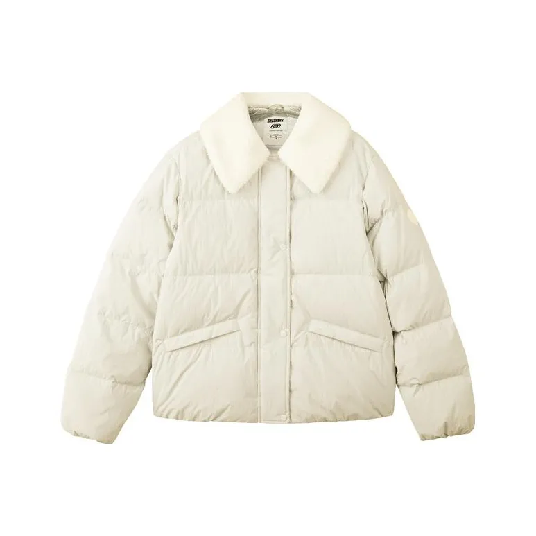 Skechers Sports Life Collection Down Jacket Women's Cream Beige White-0