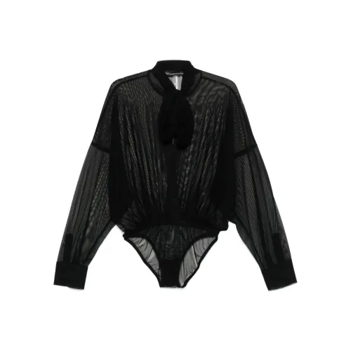 NORMA KAMALI Bow Shirt Bodysuit