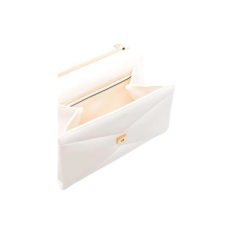 Valentino Calfskin Shoulder Bag, Crossbody Bag, Handbag Women's Cream-4