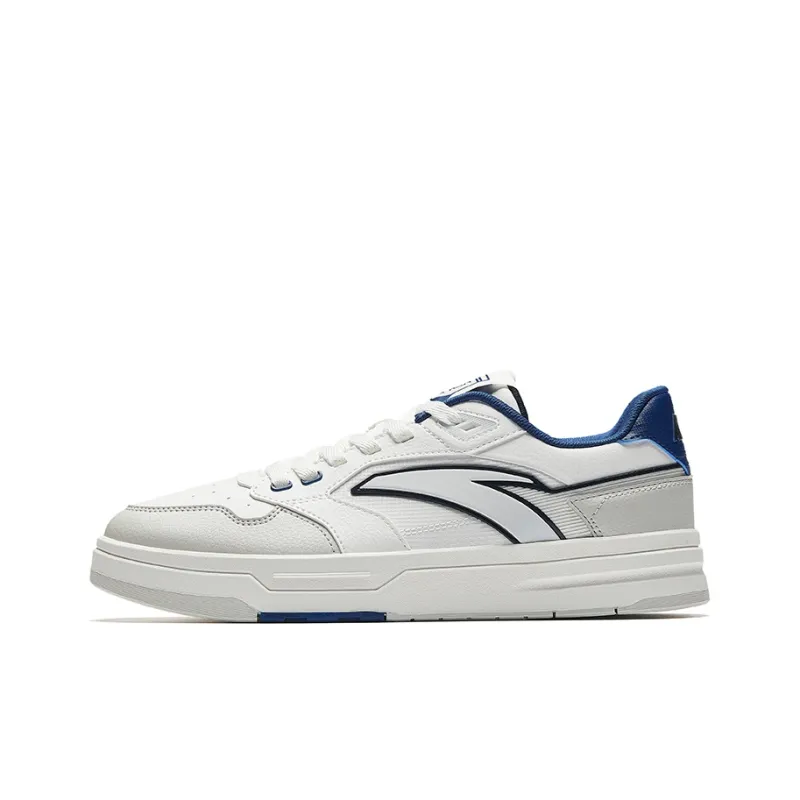 Anta Anti Slip Wear Resistant Low Top Skateboard Shoes Men's White Gray Blue-0