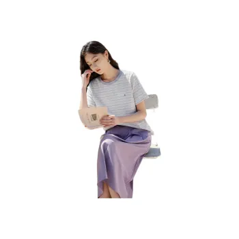 XIANGYING Regular T Shirt Women's Gray Purple