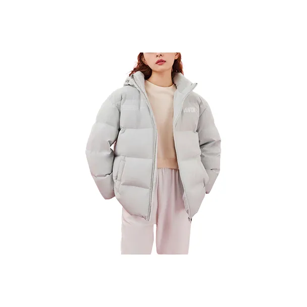 ANTA Sports Life Collection Down Jackets Women's White Gray Green-0