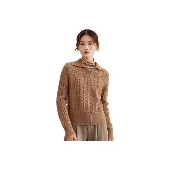 MIHUANG Cashmere Sweater Women's Dark Camel