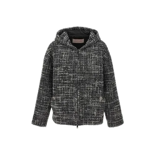 Valentino Zip-Up Tweed Jacket