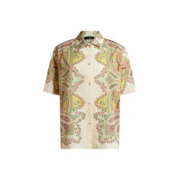 METROCITY Floral Printed Short Sleeved Shirt