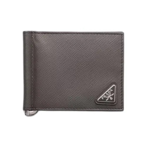 PRADA Saffiano Calfskin Wallet Men's Smoke Gray