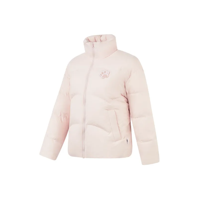 QIAODAN Sports Life Collection Down Jacket Women's White Peach Pink-0