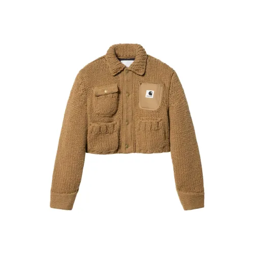 Sacai X Carhartt Wip Women's Knit Michigan Jacket Beige