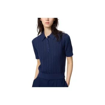 UNIQLO Comptoir Des Cotonniers Collaboration SS25 Polo Shirt Women's Blue