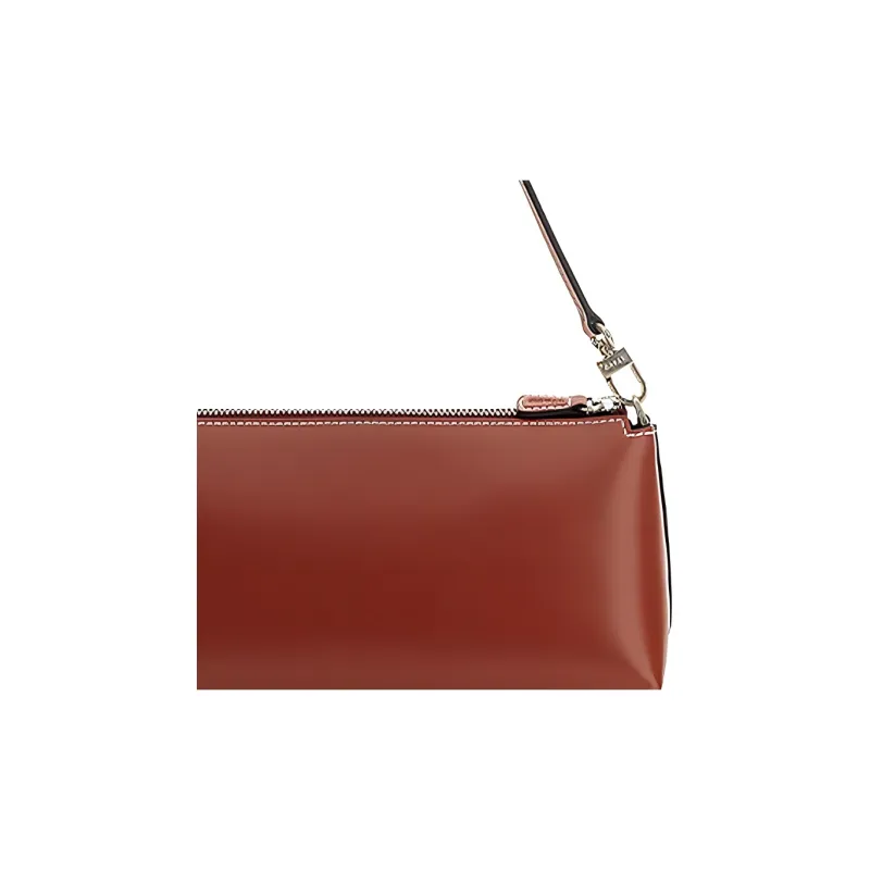 Staud Kaia Cow Leather Handbag Shoulder Bag Women's Dark Brown-4