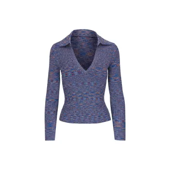 VERONICA BEARD Mélang effect Ribbed knit Top