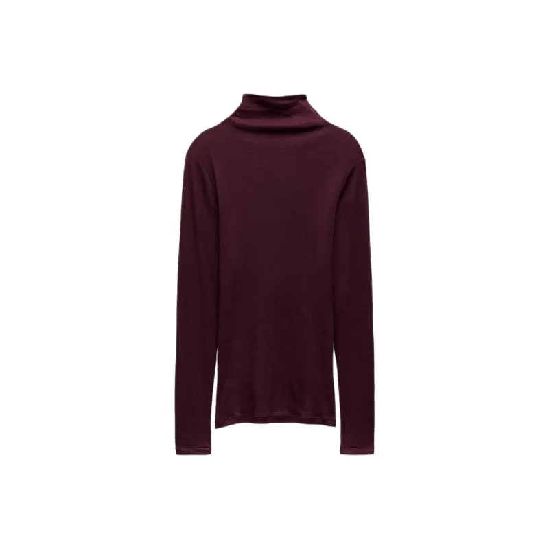 ZARA Regular T-Shirt Women's Burgundy-0