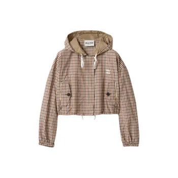 MIU MIU Vichy Check Drawstring Jacket