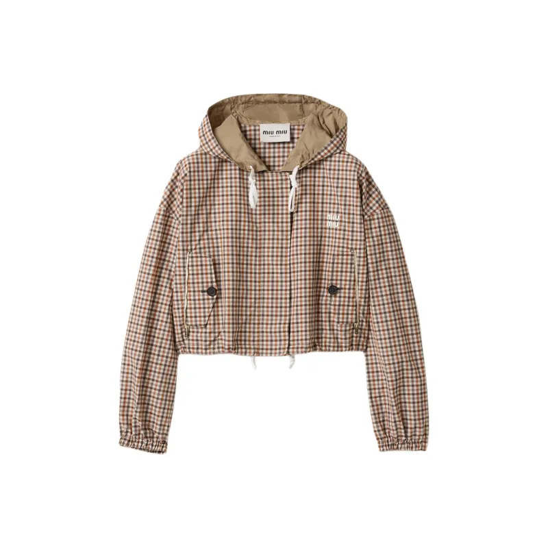 MIU MIU Vichy Check Drawstring Jacket-0