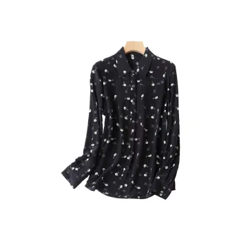 Korean Style Shirt Women's Navy Blue