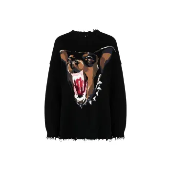R13 Chihuahua intarsia Cotton Jumper
