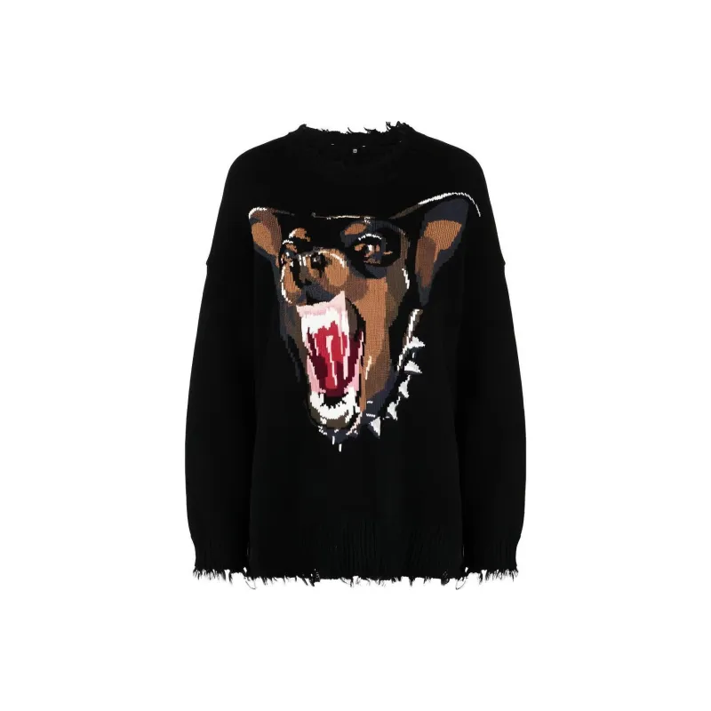 R13 Chihuahua intarsia Cotton Jumper-0