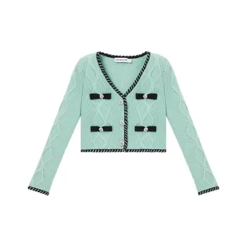 Self portrait Crystal embellished Cable knit Miniskirt