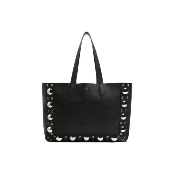 Valentino Calfskin Tote Bag, Shopping Bag, Handbag, Shoulder Bag Tubas Men's Black