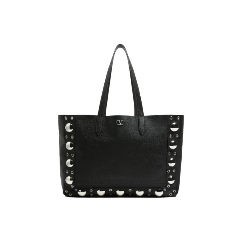 Valentino Calfskin Tote Bag, Shopping Bag, Handbag, Shoulder Bag Tubas Men's Black-0