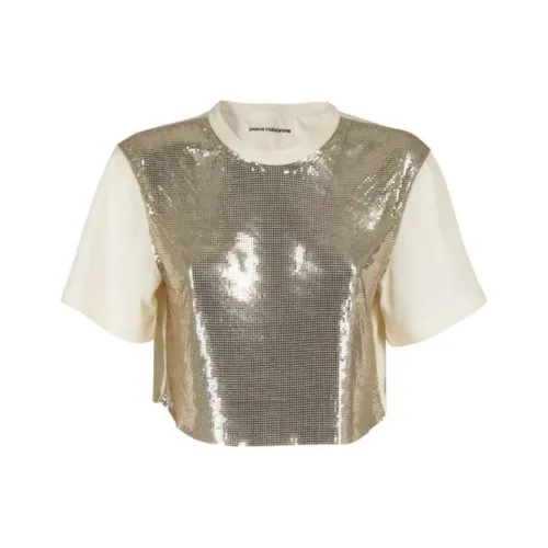 Paco Rabanne Chainmail-Panel Cropped T-Shirt